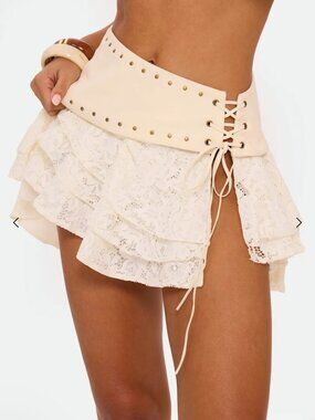 MURCI KIKI SKIRT Denim lace mini skirt